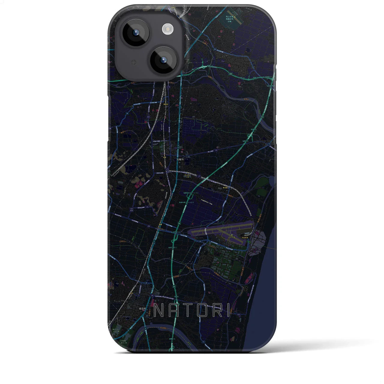 【名取(宮城県)】地図柄iPhoneケース(バックカバータイプ)