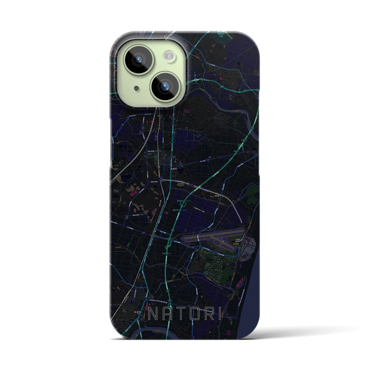 【名取(宮城県)】地図柄iPhoneケース(バックカバータイプ)