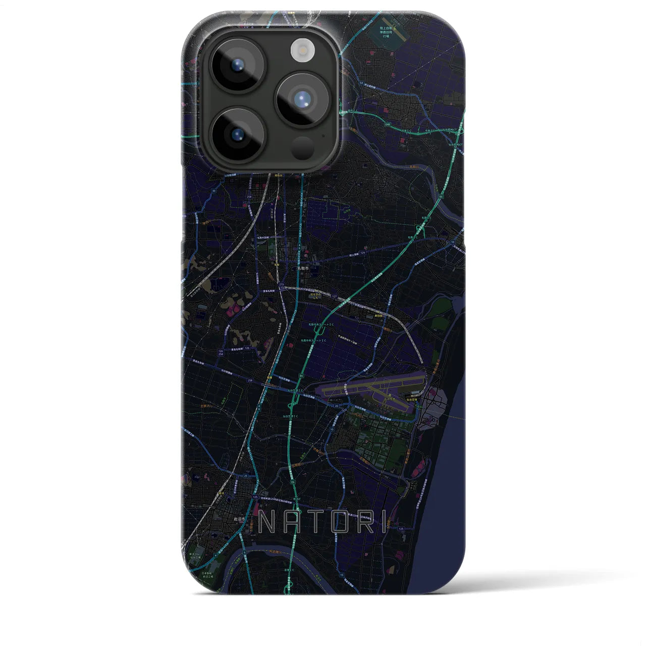 【名取(宮城県)】地図柄iPhoneケース(バックカバータイプ)