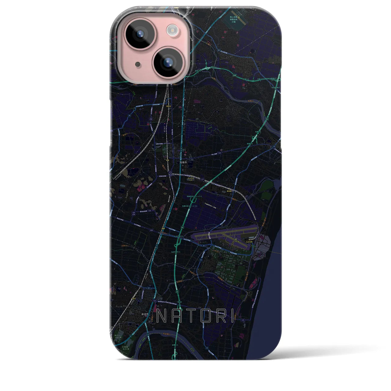 【名取(宮城県)】地図柄iPhoneケース(バックカバータイプ)