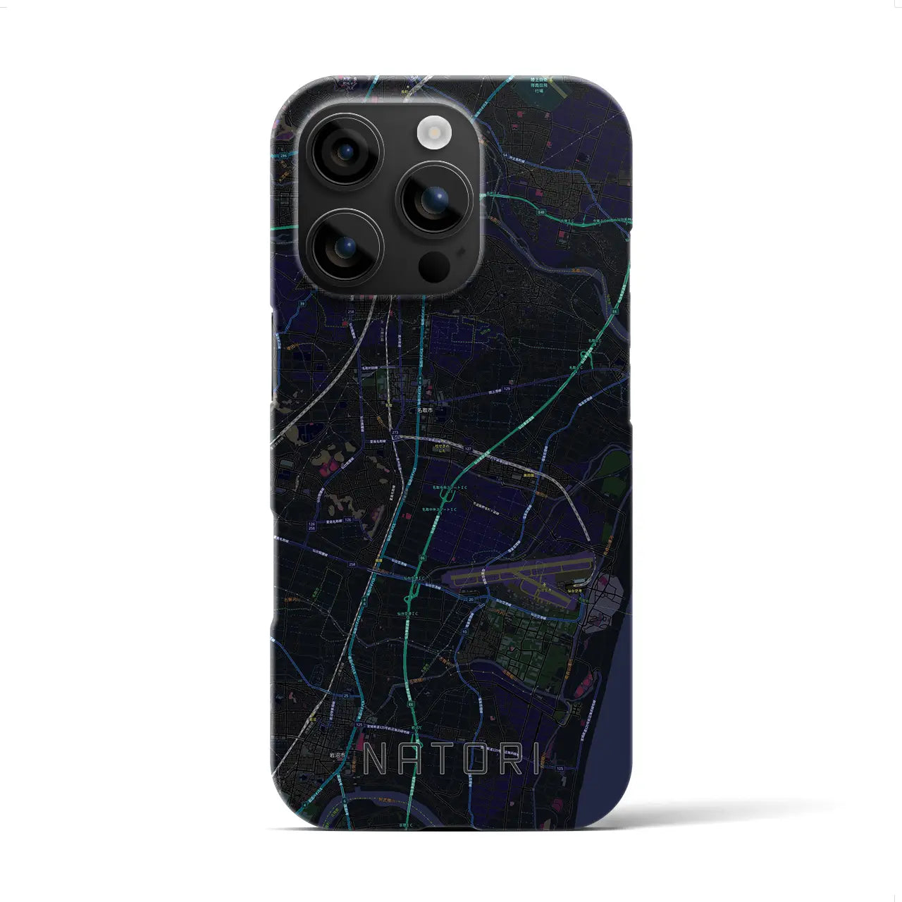 【名取(宮城県)】地図柄iPhoneケース(バックカバータイプ)