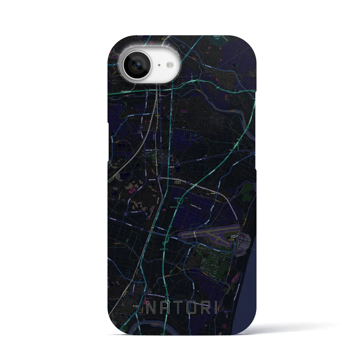 【名取(宮城県)】地図柄iPhoneケース(バックカバータイプ)