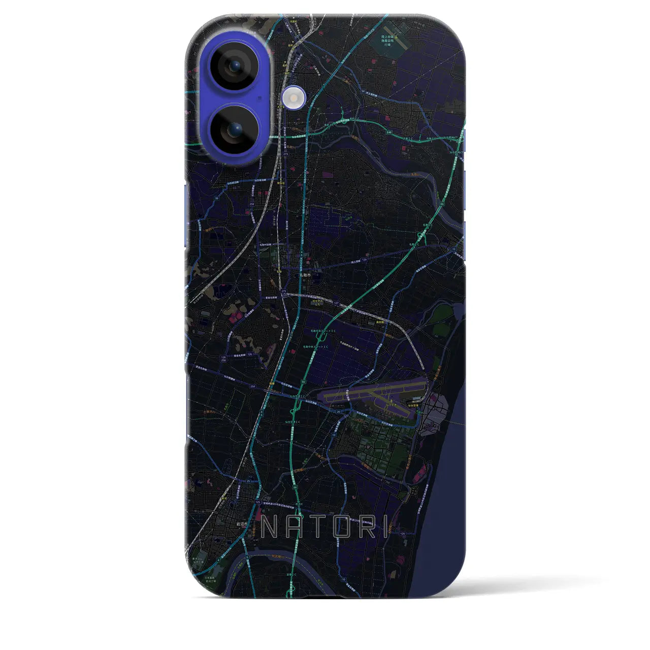 【名取(宮城県)】地図柄iPhoneケース(バックカバータイプ)