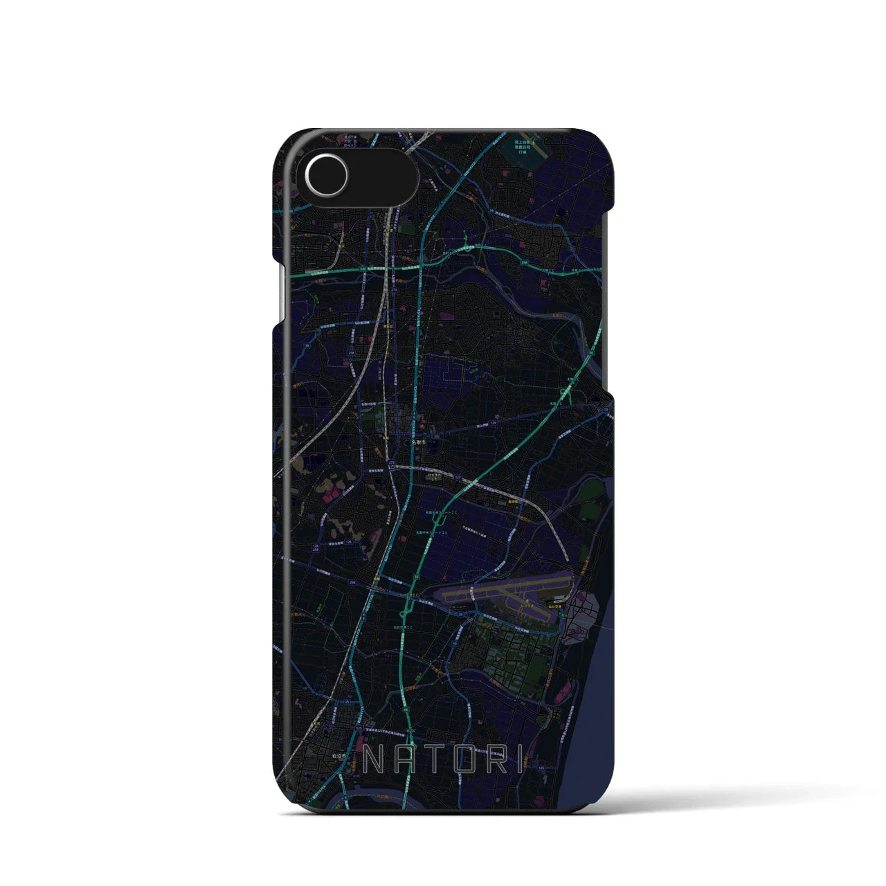 【名取(宮城県)】地図柄iPhoneケース(バックカバータイプ)