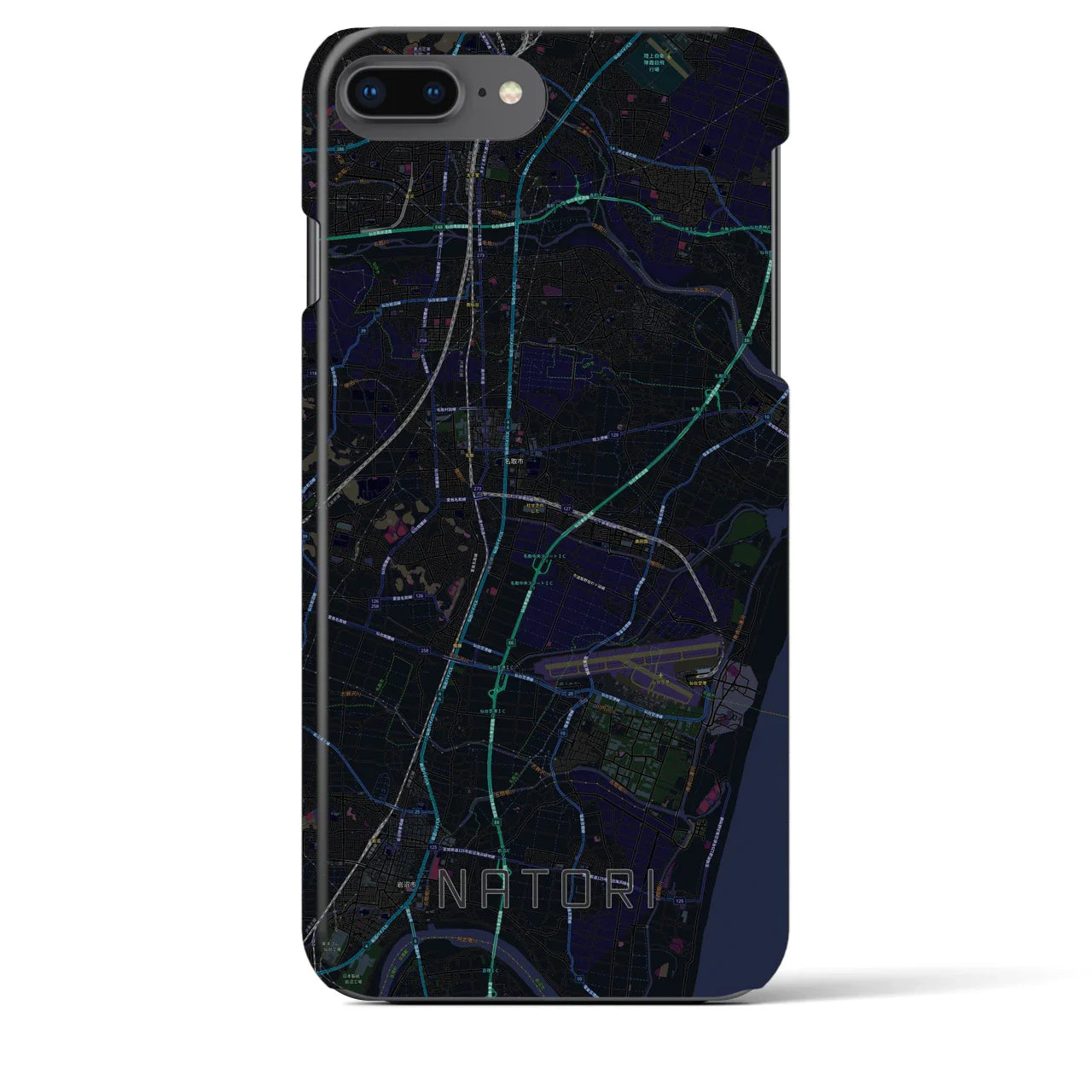 【名取(宮城県)】地図柄iPhoneケース(バックカバータイプ)
