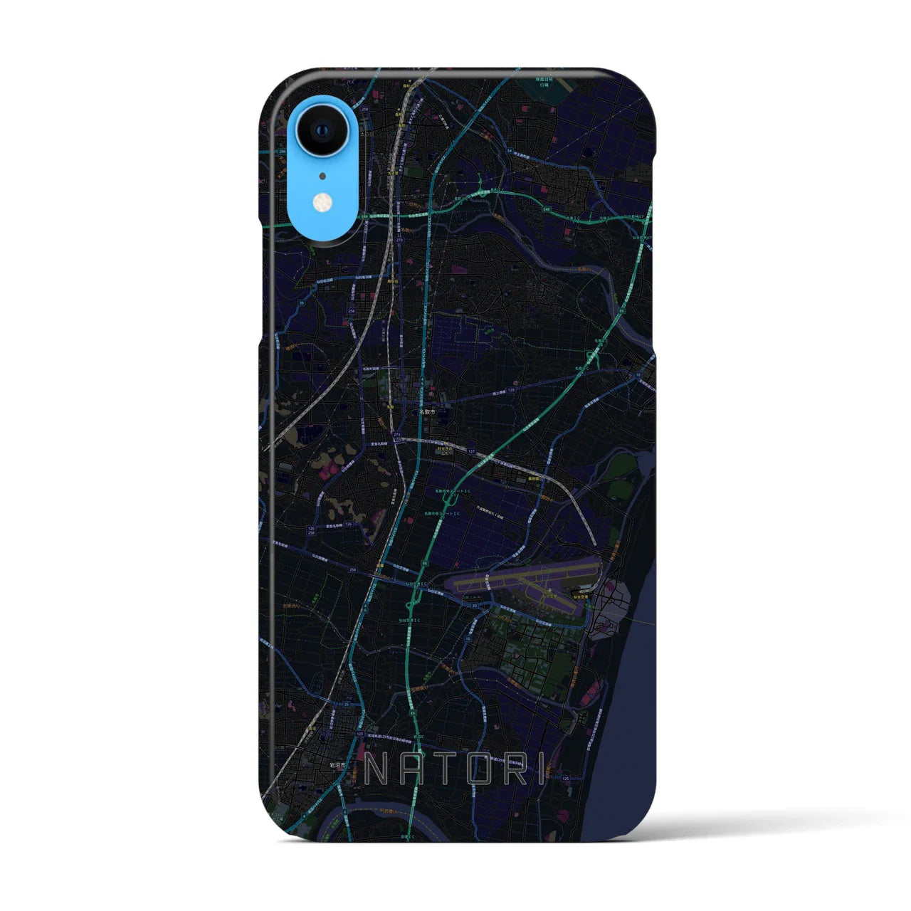 【名取(宮城県)】地図柄iPhoneケース(バックカバータイプ)