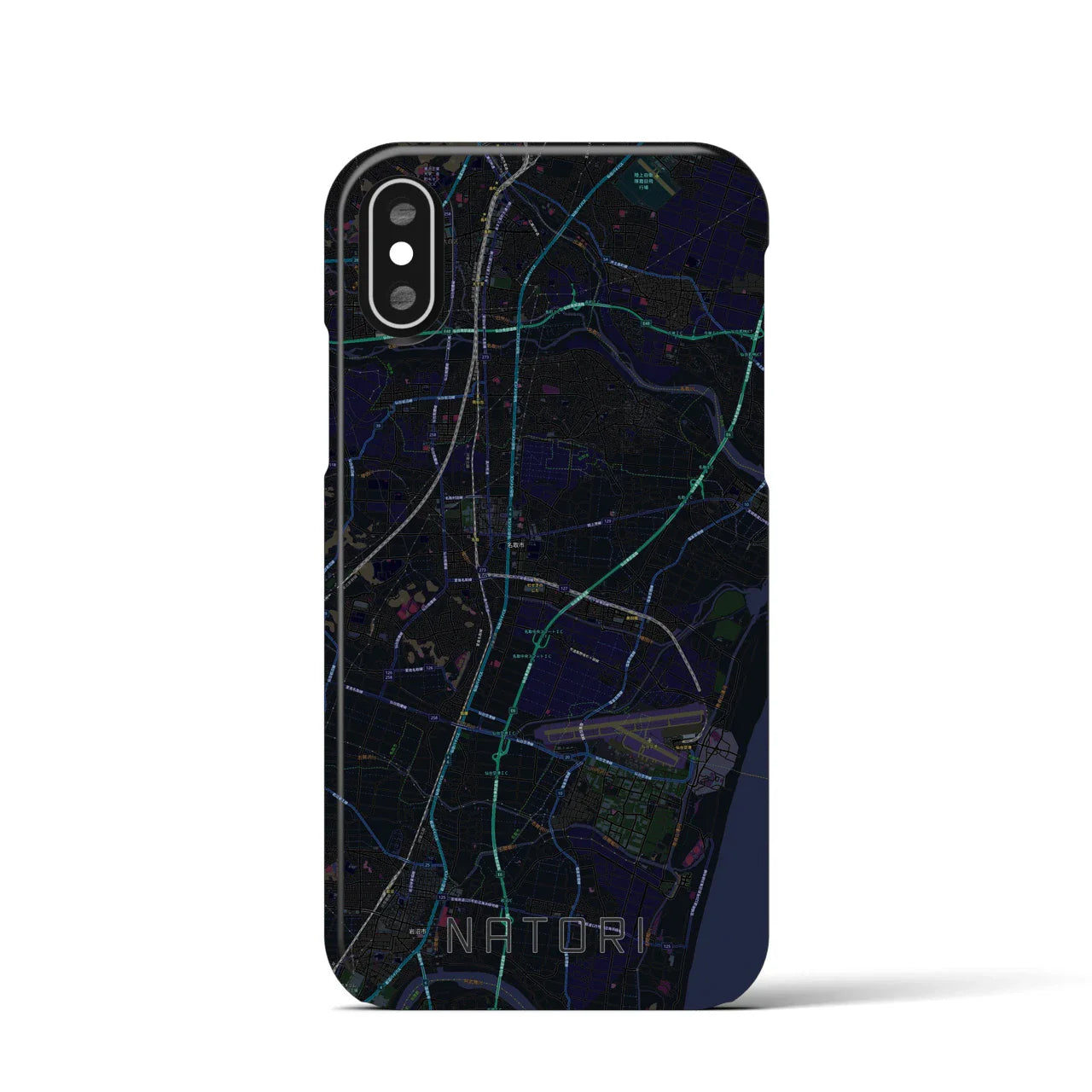 【名取(宮城県)】地図柄iPhoneケース(バックカバータイプ)