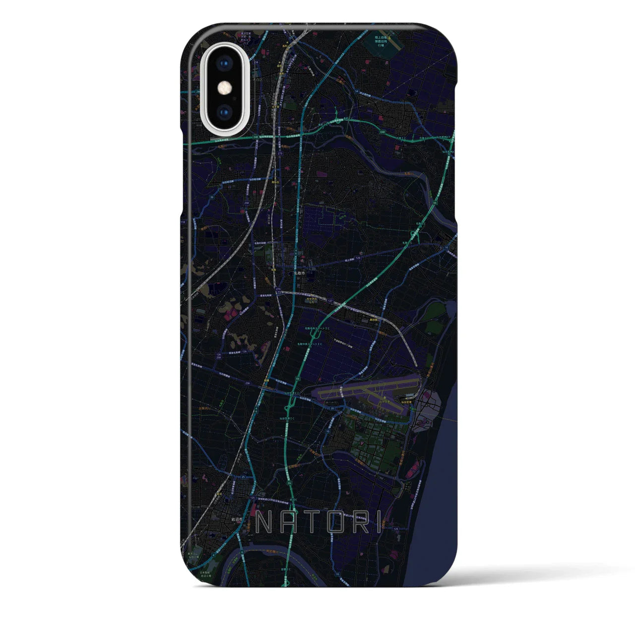 【名取(宮城県)】地図柄iPhoneケース(バックカバータイプ)