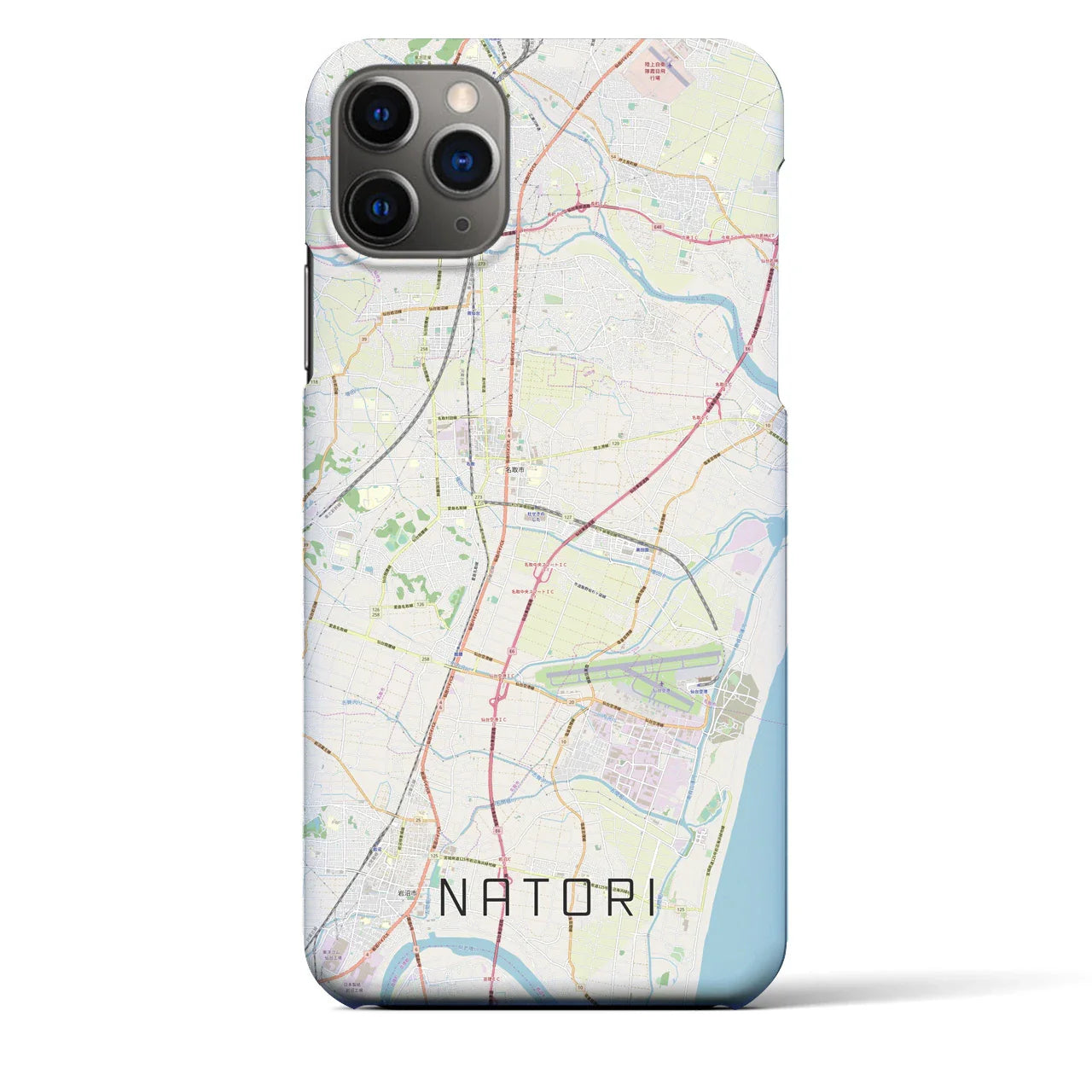 【名取(宮城県)】地図柄iPhoneケース(バックカバータイプ)