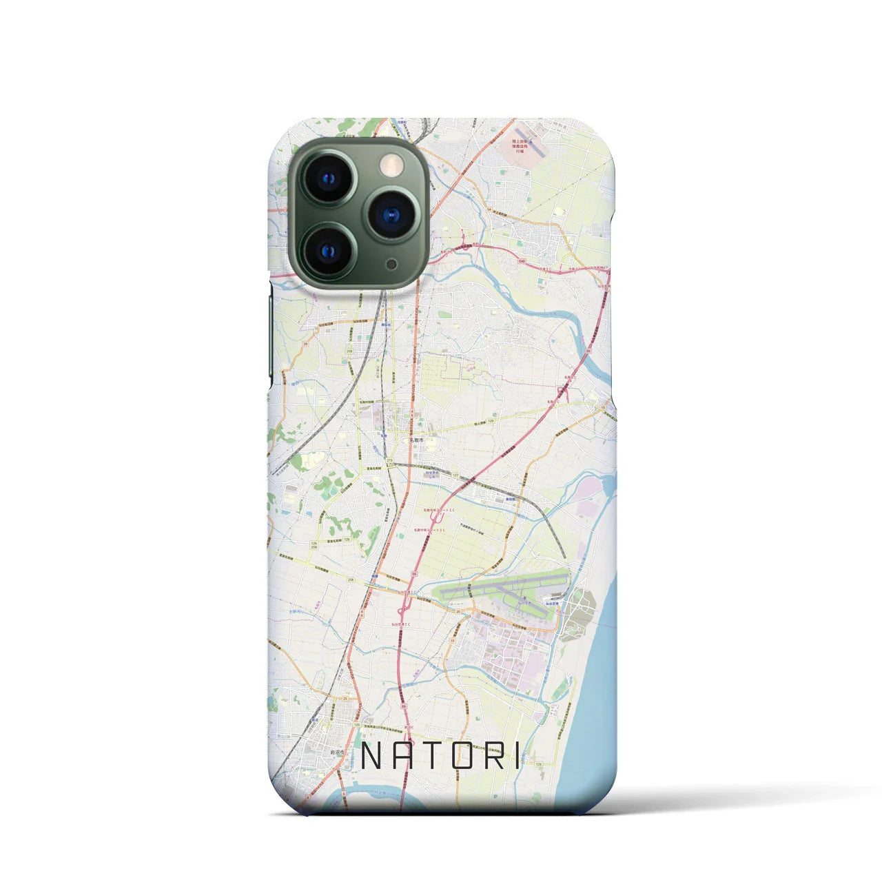 【名取(宮城県)】地図柄iPhoneケース(バックカバータイプ)