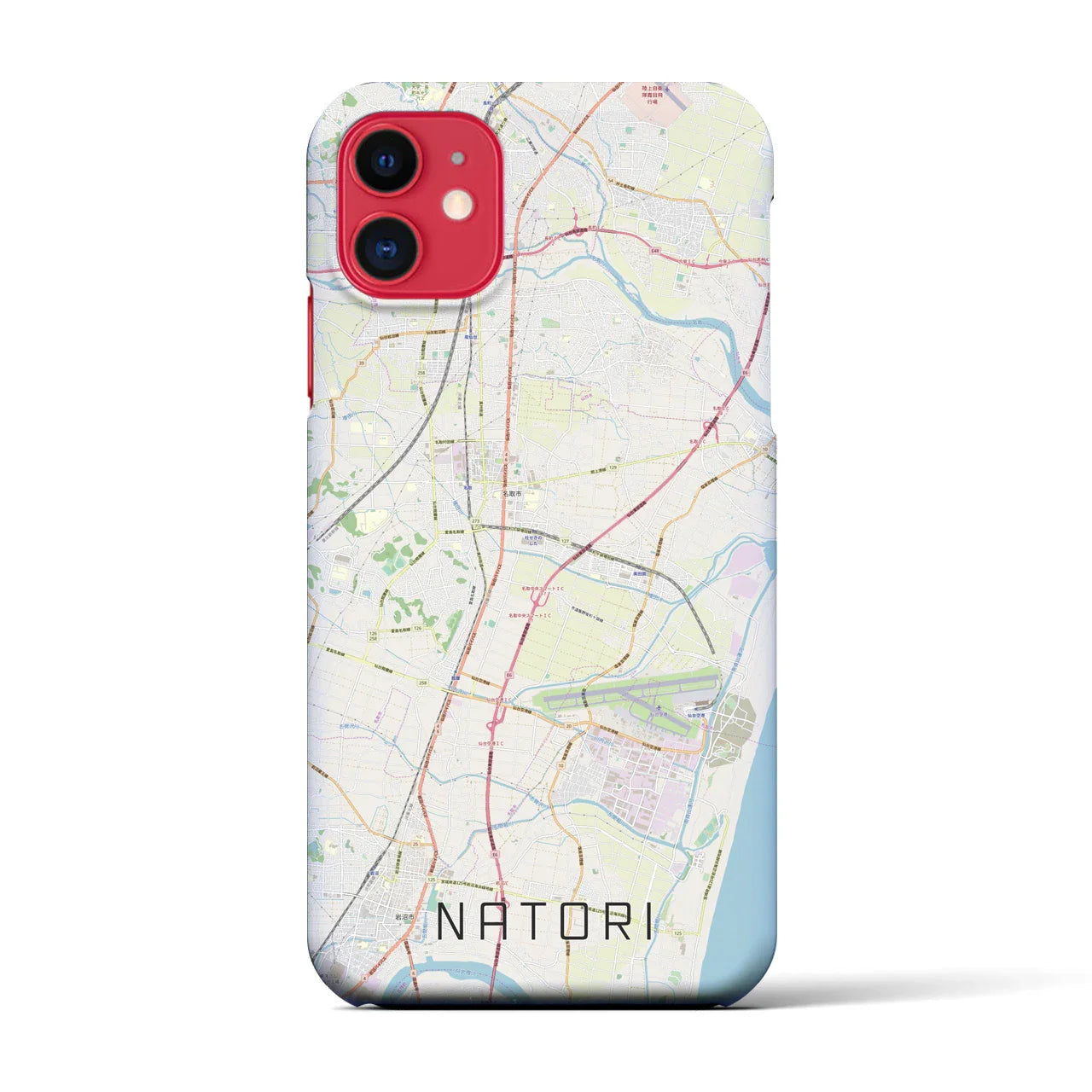 【名取(宮城県)】地図柄iPhoneケース(バックカバータイプ)