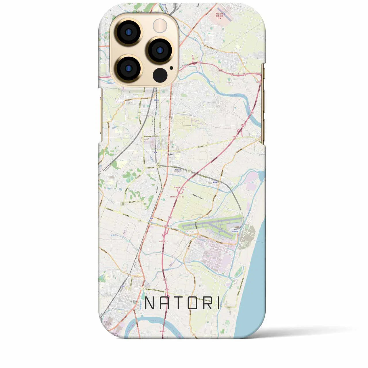 【名取(宮城県)】地図柄iPhoneケース(バックカバータイプ)