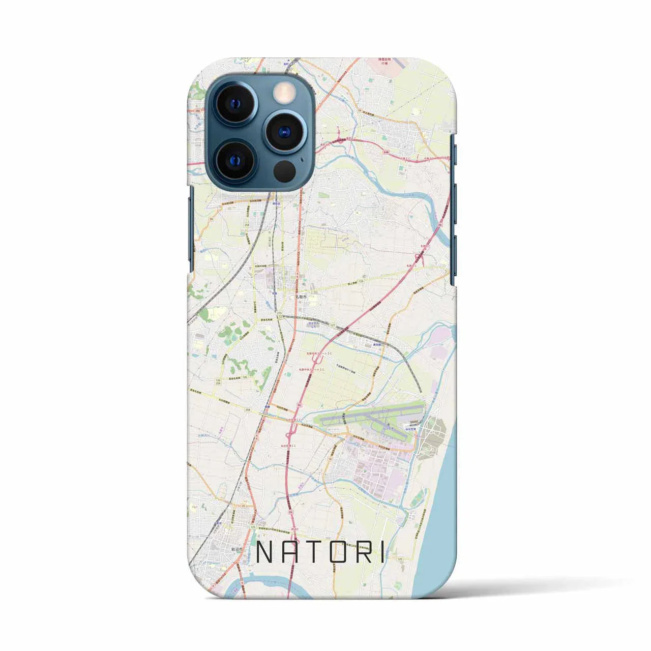 【名取(宮城県)】地図柄iPhoneケース(バックカバータイプ)