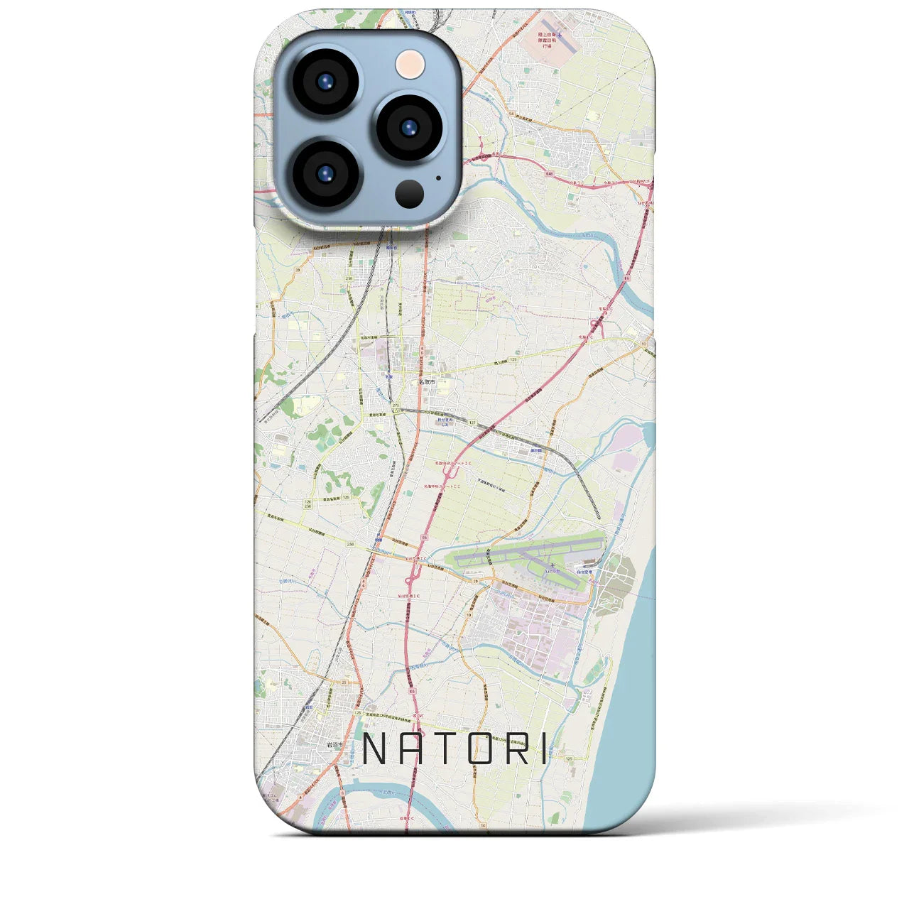 【名取(宮城県)】地図柄iPhoneケース(バックカバータイプ)