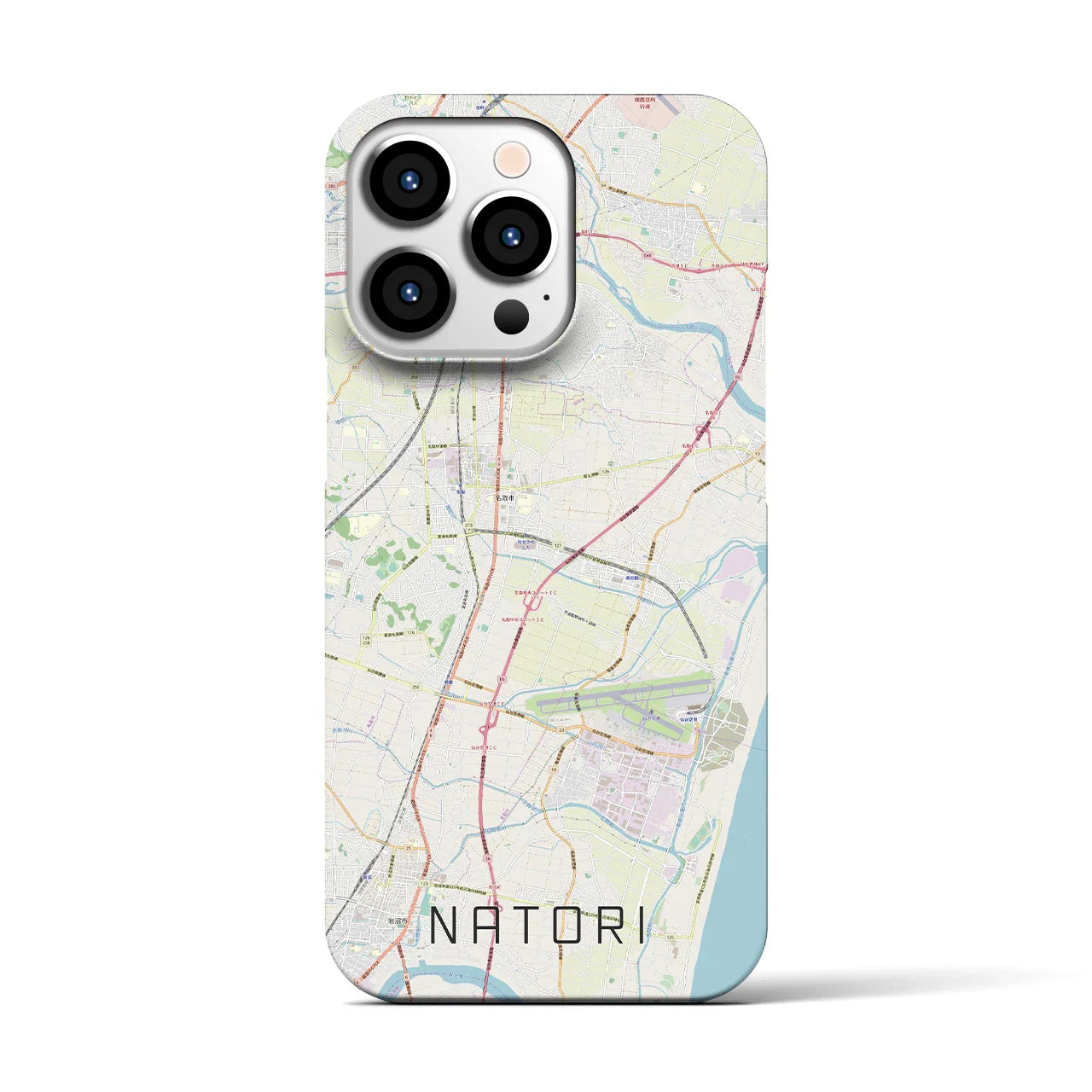 【名取(宮城県)】地図柄iPhoneケース(バックカバータイプ)