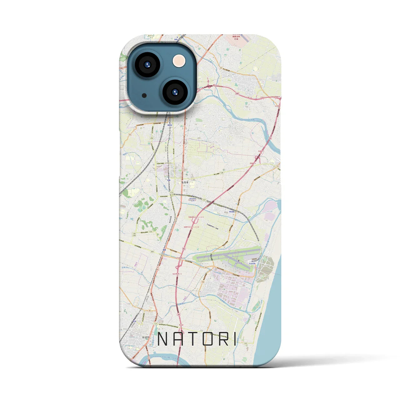 【名取(宮城県)】地図柄iPhoneケース(バックカバータイプ)