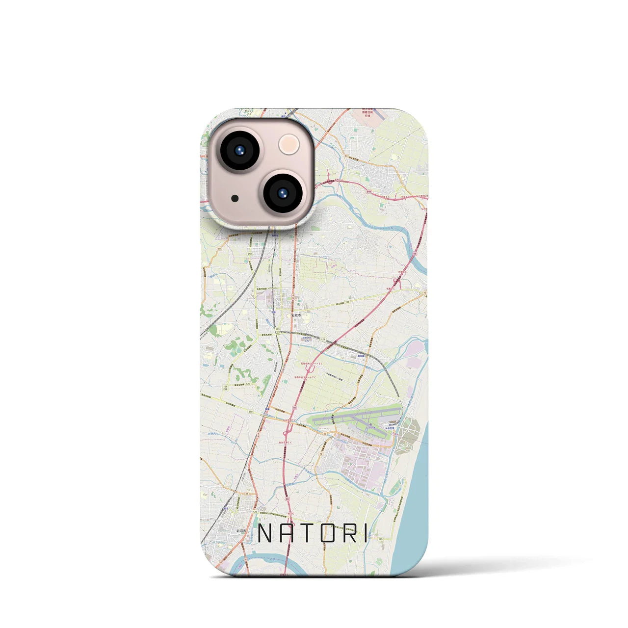 【名取(宮城県)】地図柄iPhoneケース(バックカバータイプ)