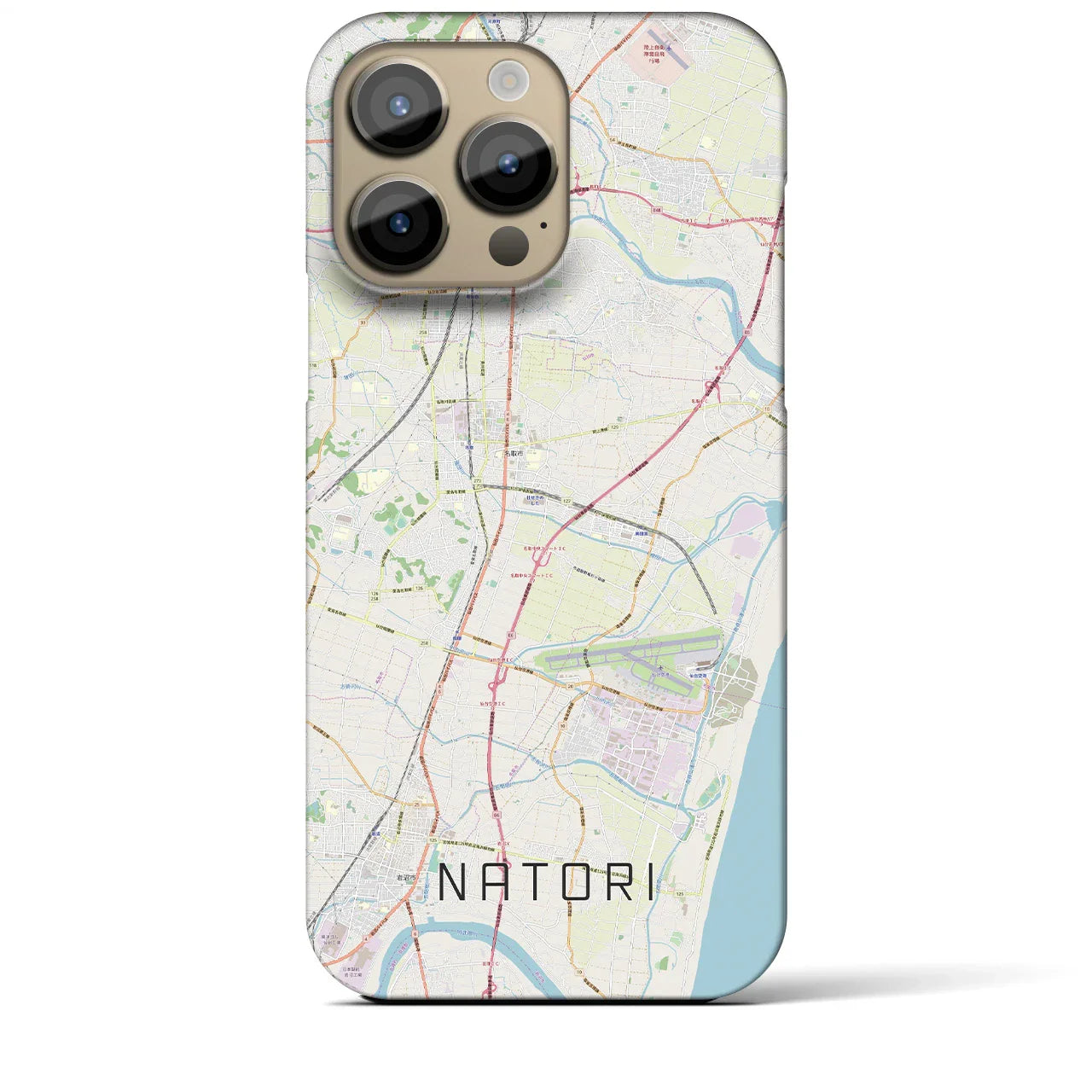 【名取(宮城県)】地図柄iPhoneケース(バックカバータイプ)
