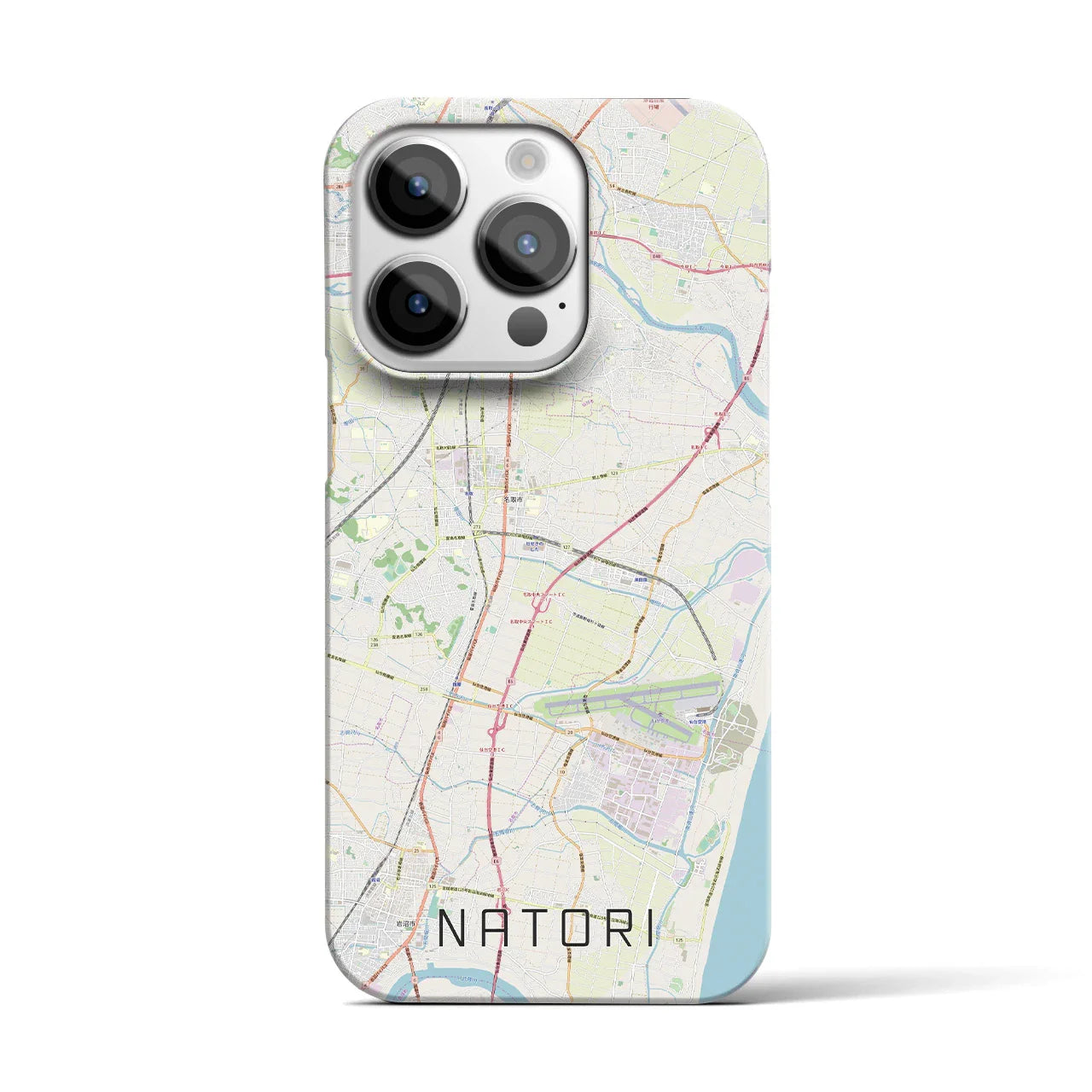 【名取(宮城県)】地図柄iPhoneケース(バックカバータイプ)