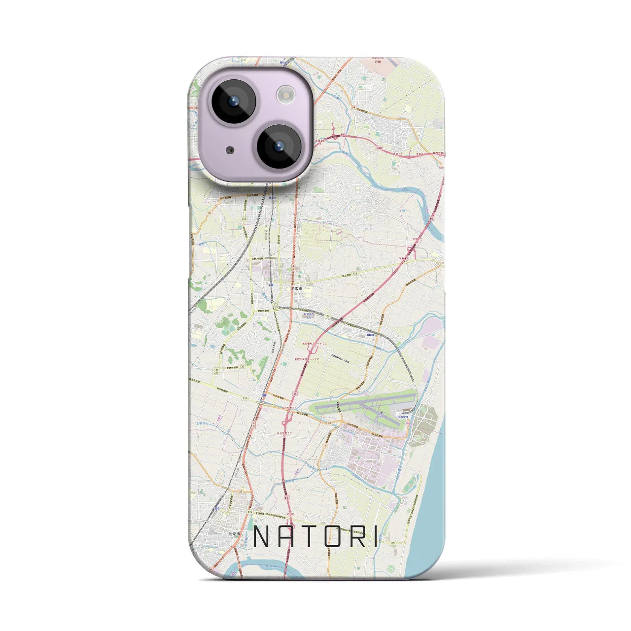 【名取(宮城県)】地図柄iPhoneケース(バックカバータイプ)