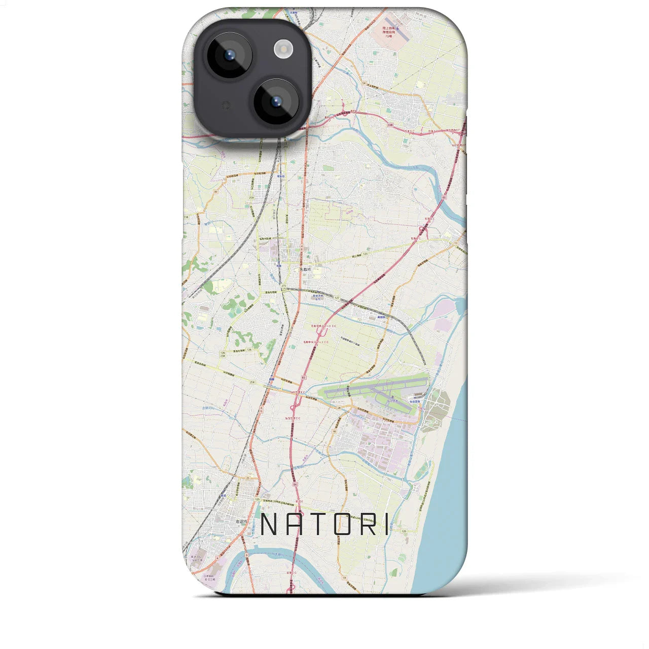【名取(宮城県)】地図柄iPhoneケース(バックカバータイプ)