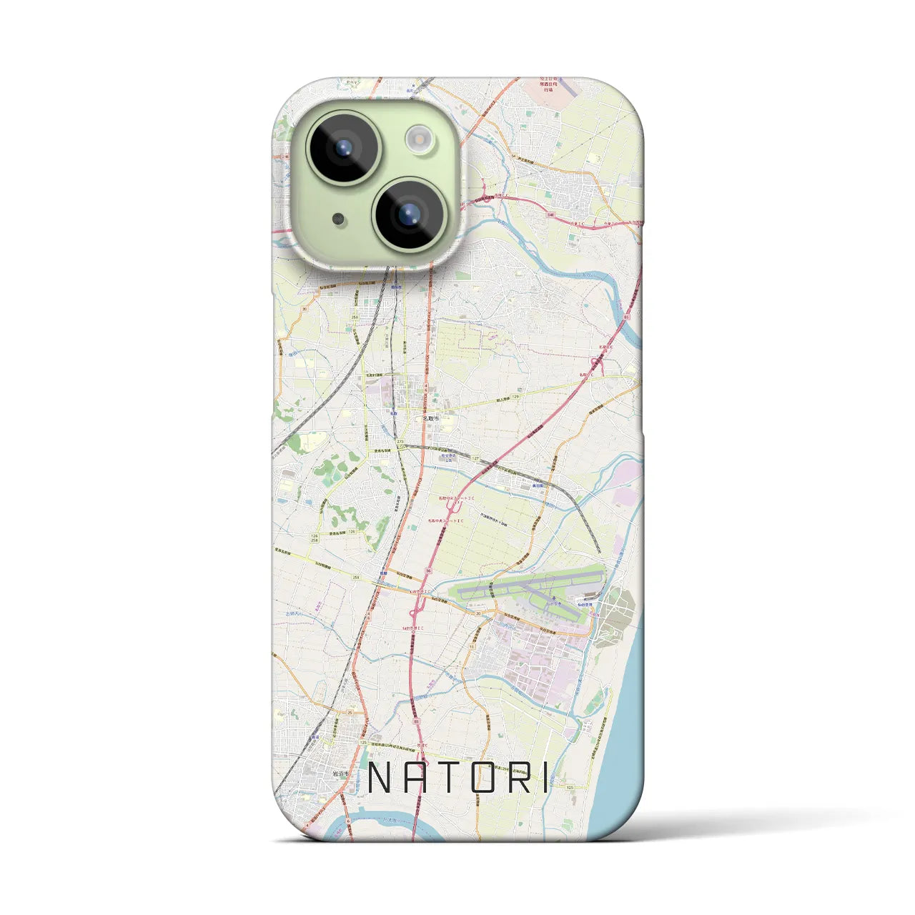 【名取(宮城県)】地図柄iPhoneケース(バックカバータイプ)