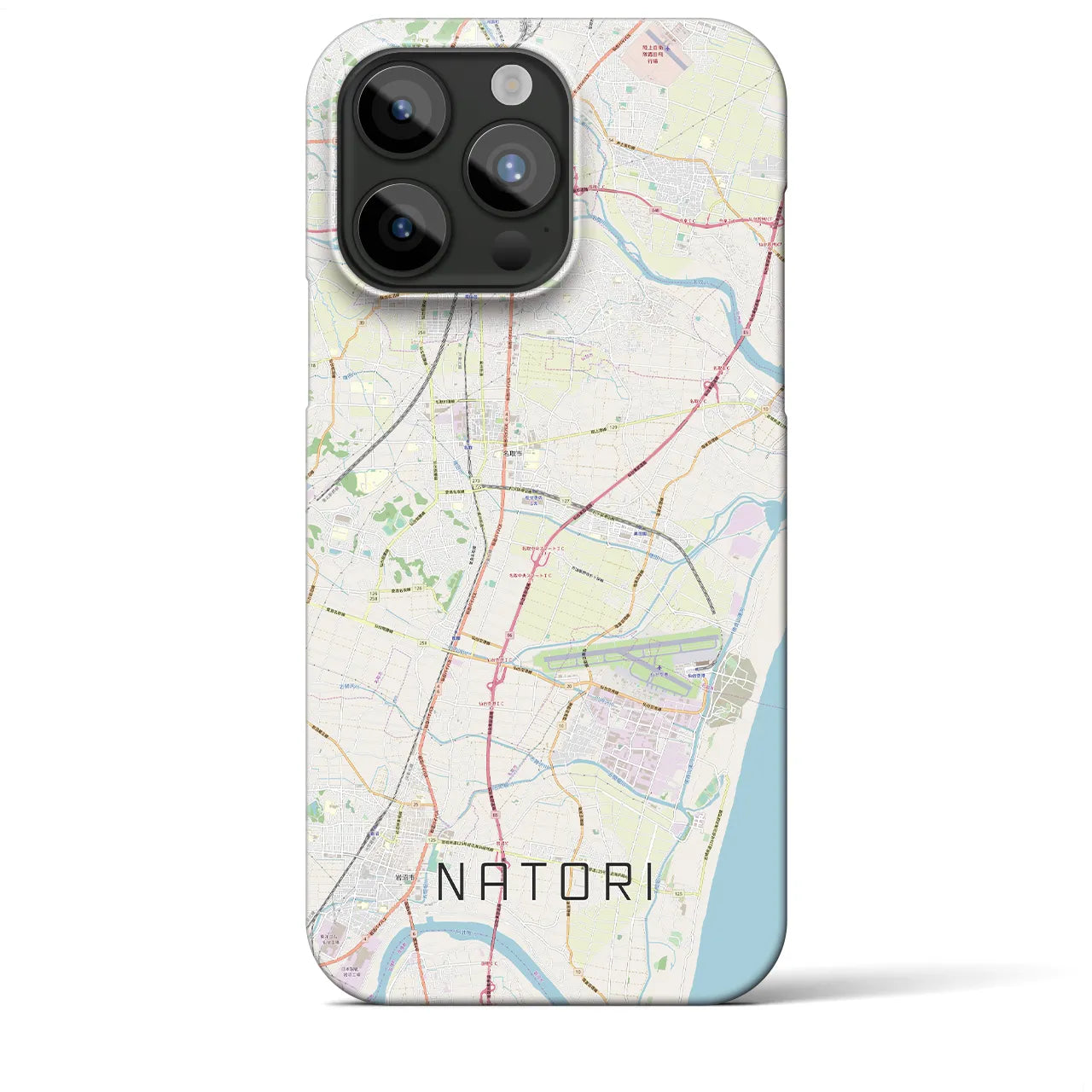 【名取(宮城県)】地図柄iPhoneケース(バックカバータイプ)