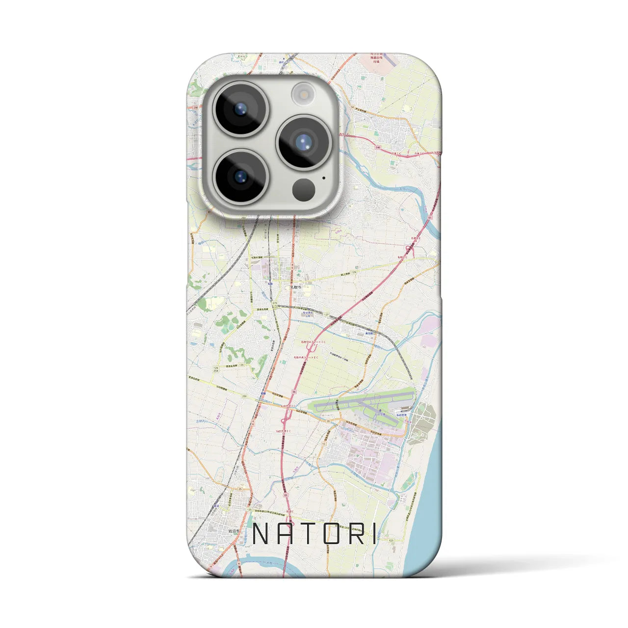 【名取(宮城県)】地図柄iPhoneケース(バックカバータイプ)