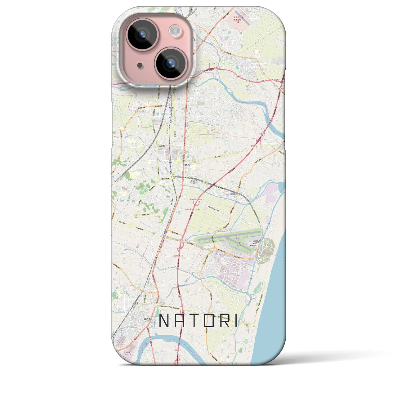 【名取(宮城県)】地図柄iPhoneケース(バックカバータイプ)