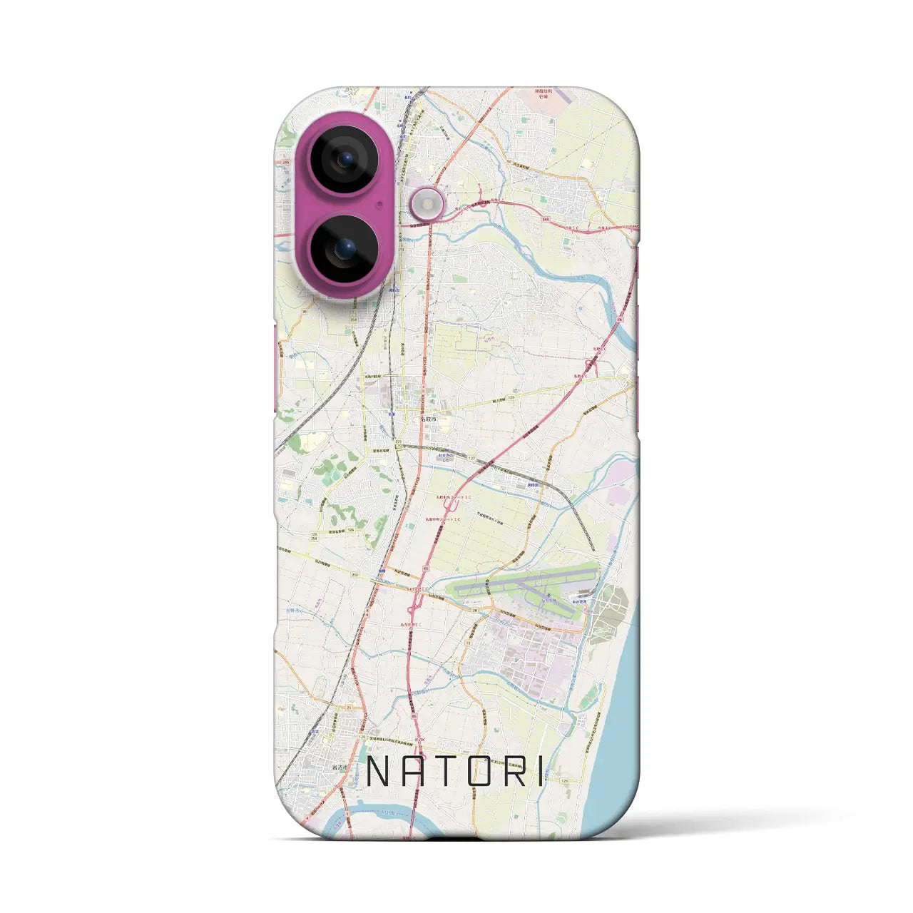 【名取(宮城県)】地図柄iPhoneケース(バックカバータイプ)