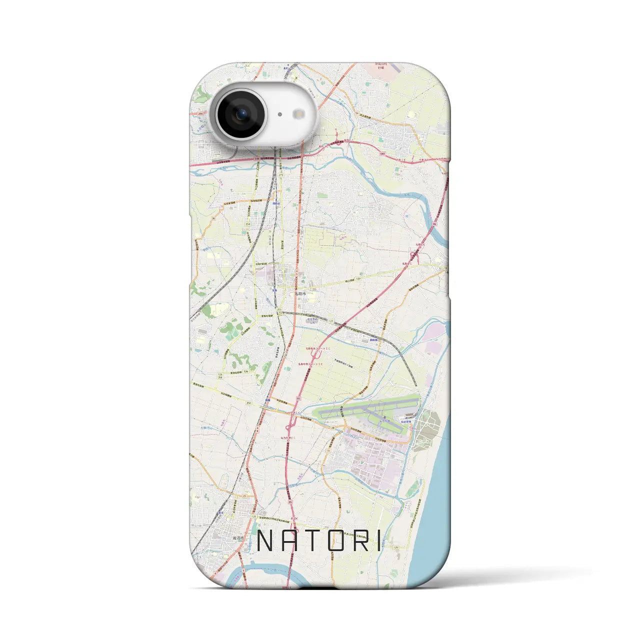 【名取(宮城県)】地図柄iPhoneケース(バックカバータイプ)