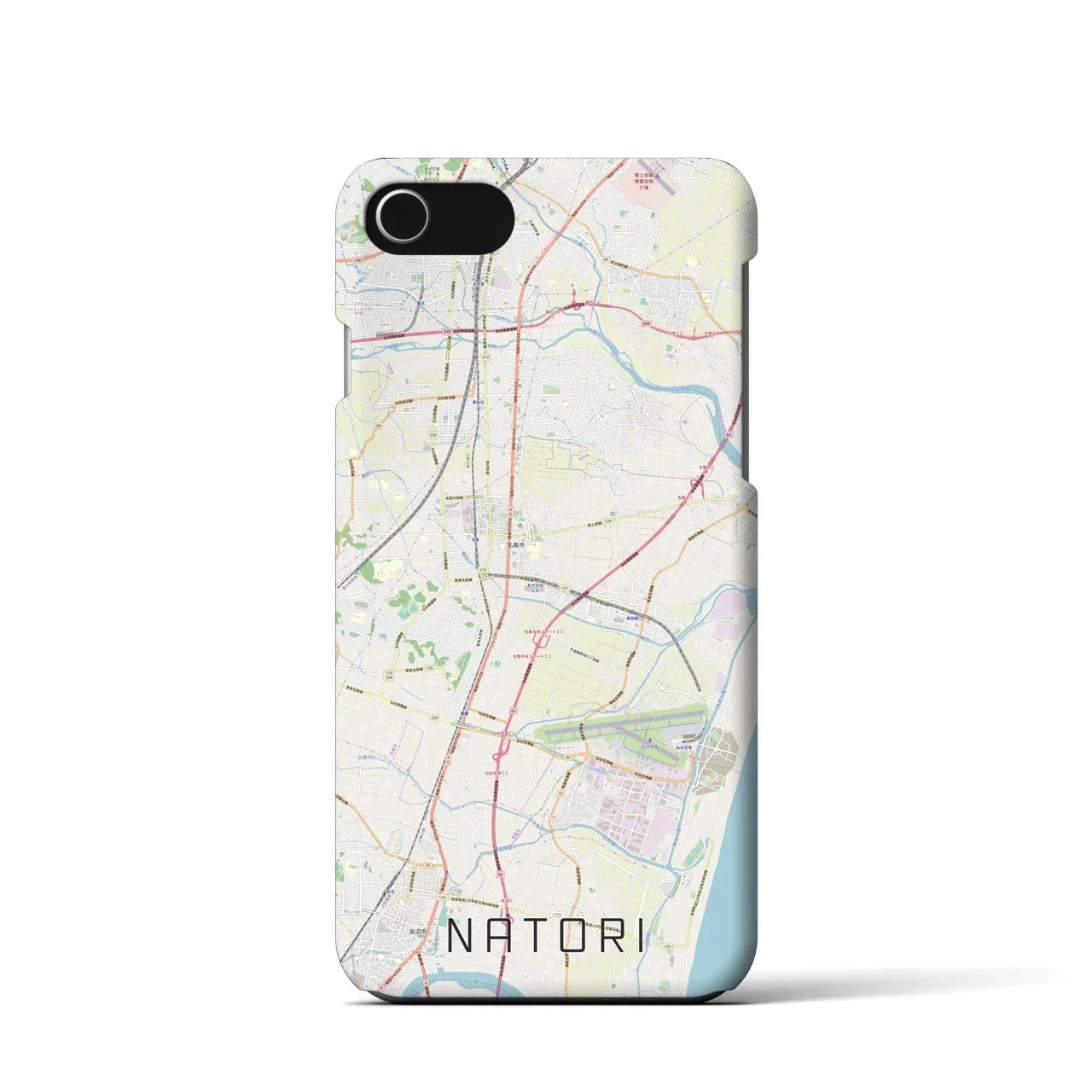 【名取(宮城県)】地図柄iPhoneケース(バックカバータイプ)