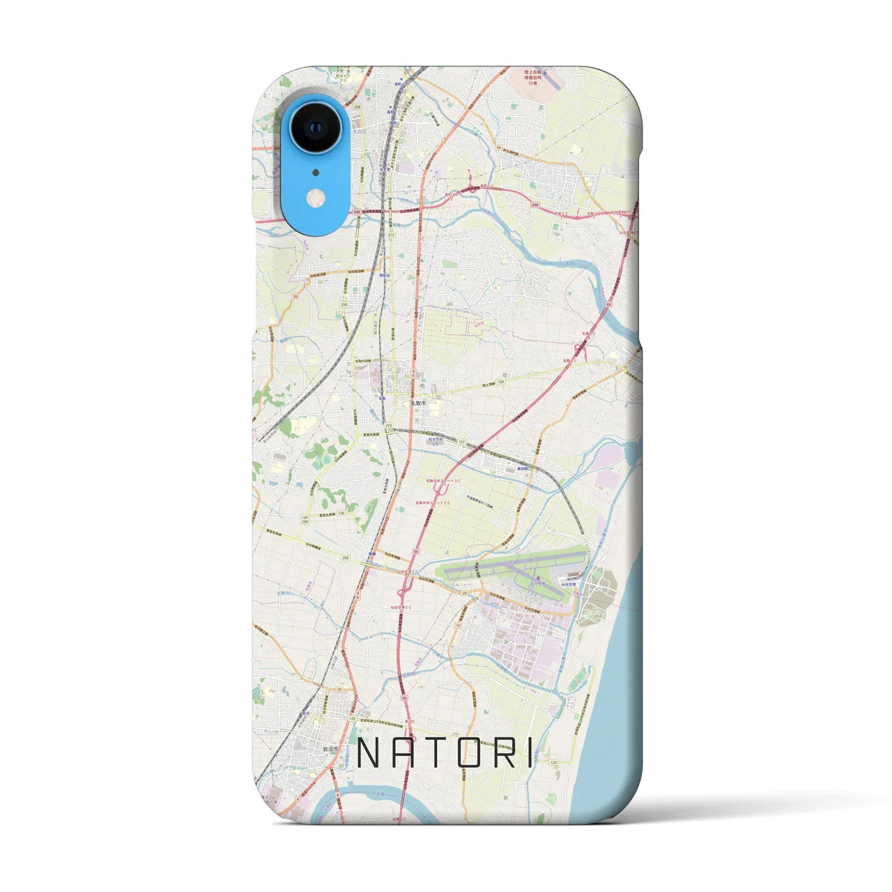 【名取(宮城県)】地図柄iPhoneケース(バックカバータイプ)