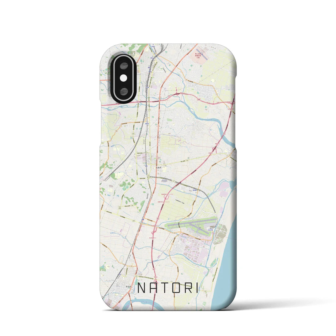【名取(宮城県)】地図柄iPhoneケース(バックカバータイプ)