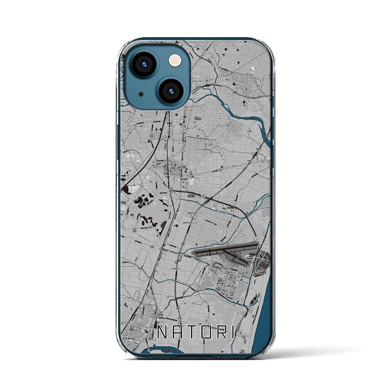 【名取(宮城県)】地図柄iPhoneケース(クリアタイプ)