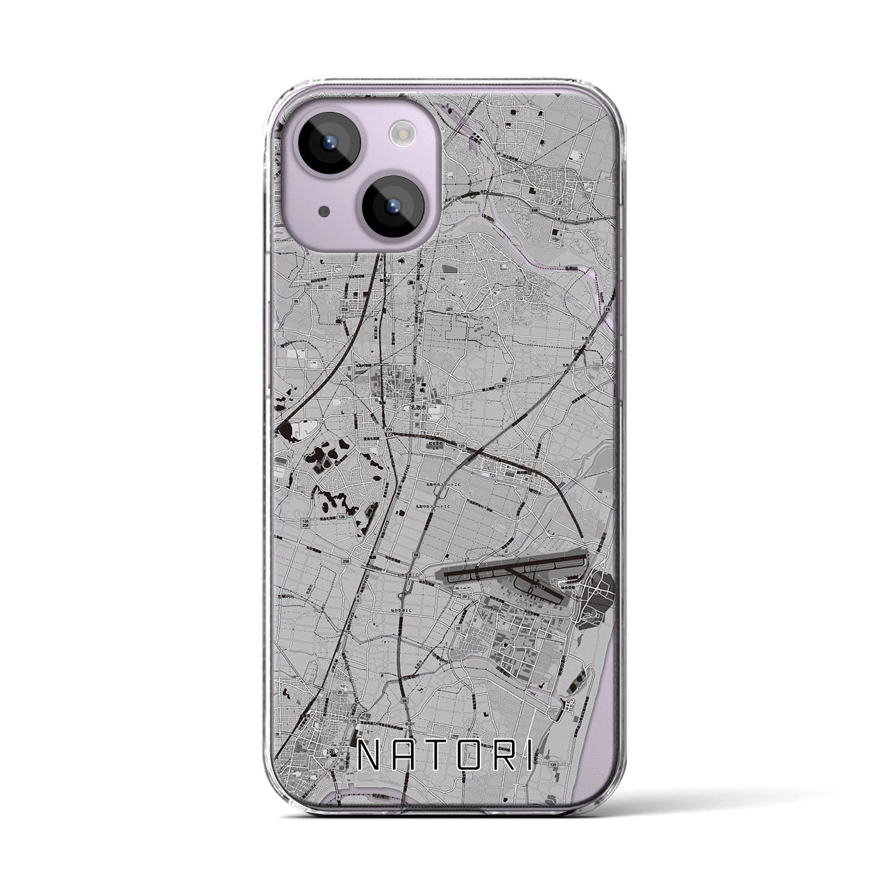 【名取(宮城県)】地図柄iPhoneケース(クリアタイプ)