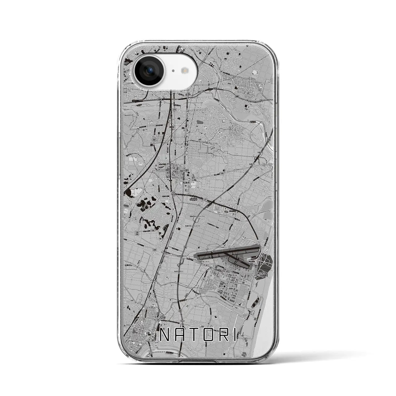 【名取(宮城県)】地図柄iPhoneケース(クリアタイプ)