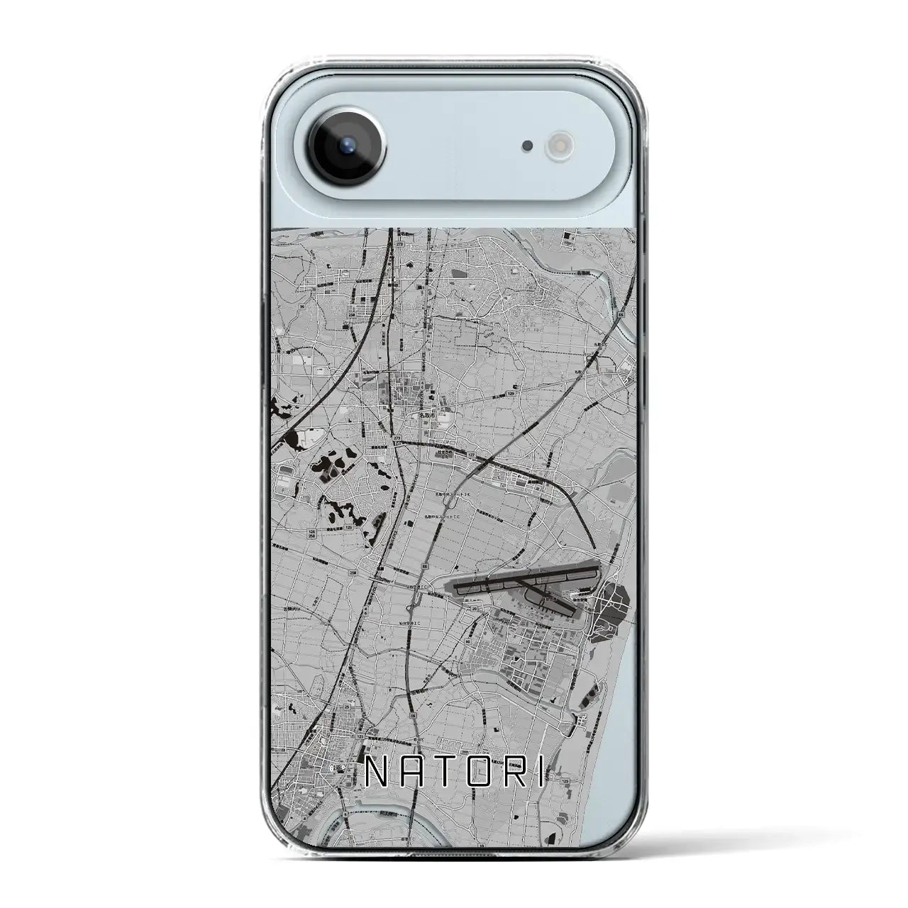 【名取(宮城県)】地図柄iPhoneケース(クリアタイプ)モノトーン・iPhone 17 Pro Max 用