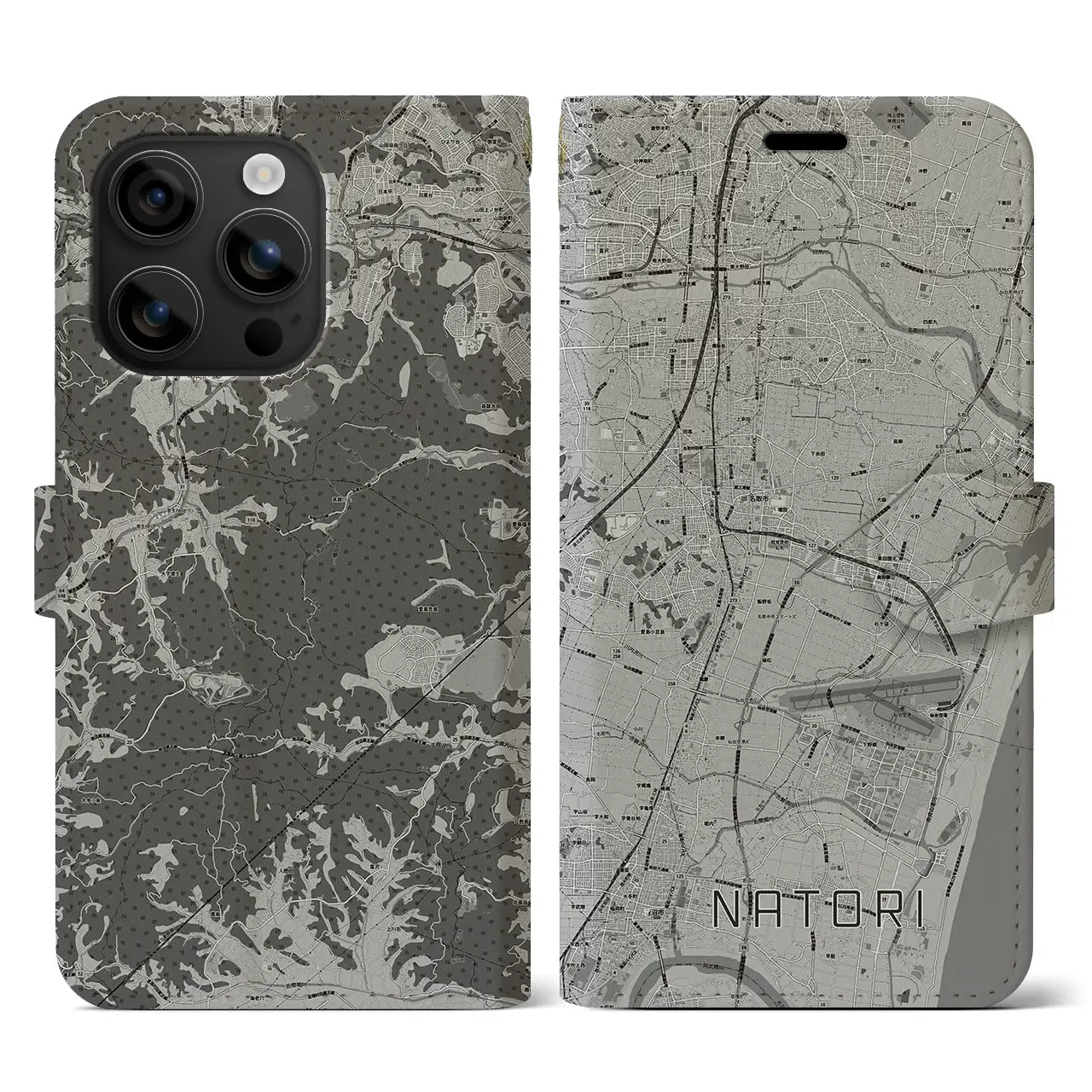 【名取(宮城県)】地図柄iPhoneケース(手帳タイプ)