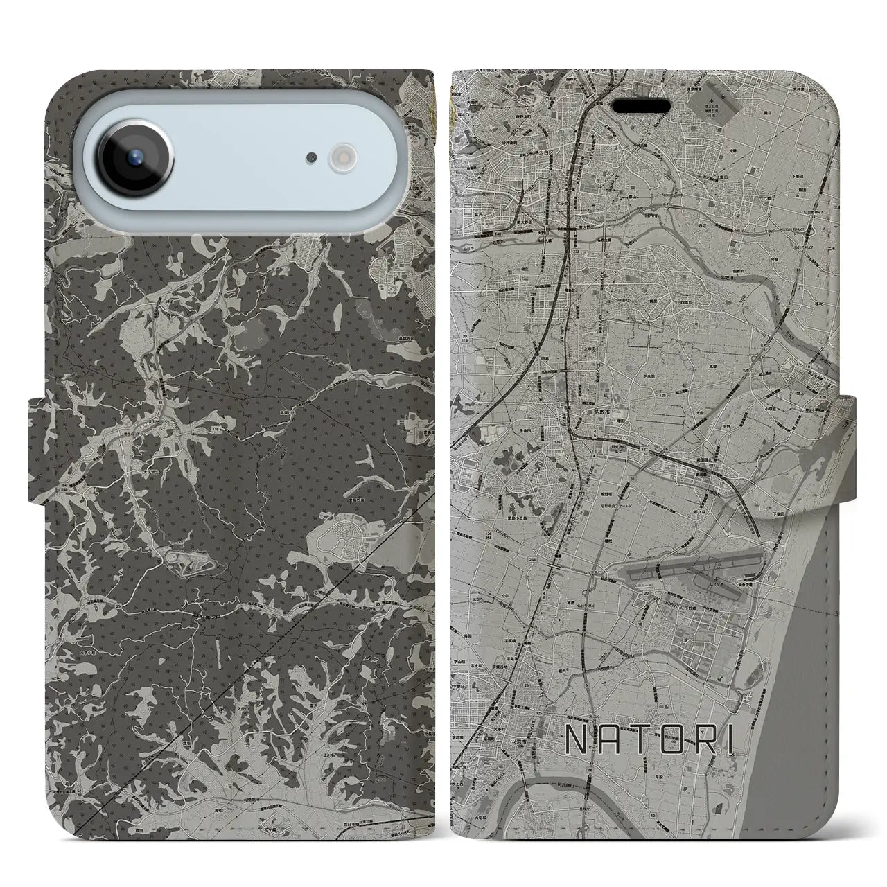 【名取(宮城県)】地図柄iPhoneケース(手帳タイプ)