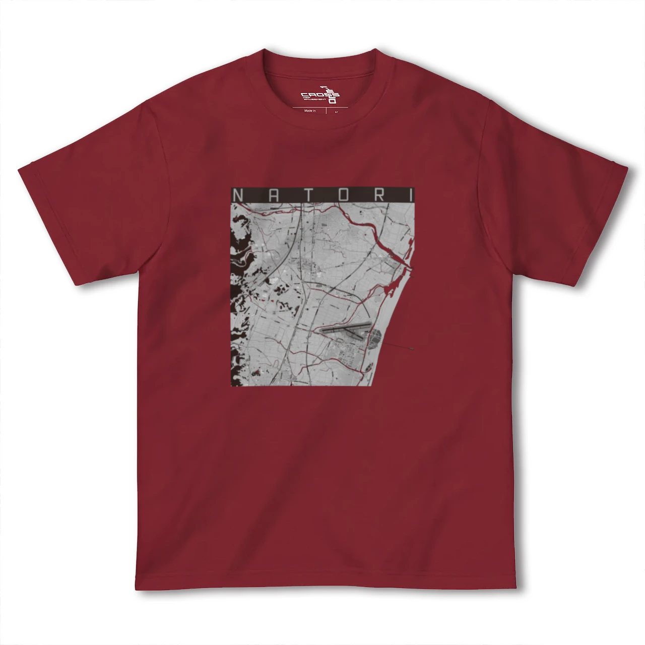 【名取(宮城県)】地図柄ヘビーウェイトTシャツ