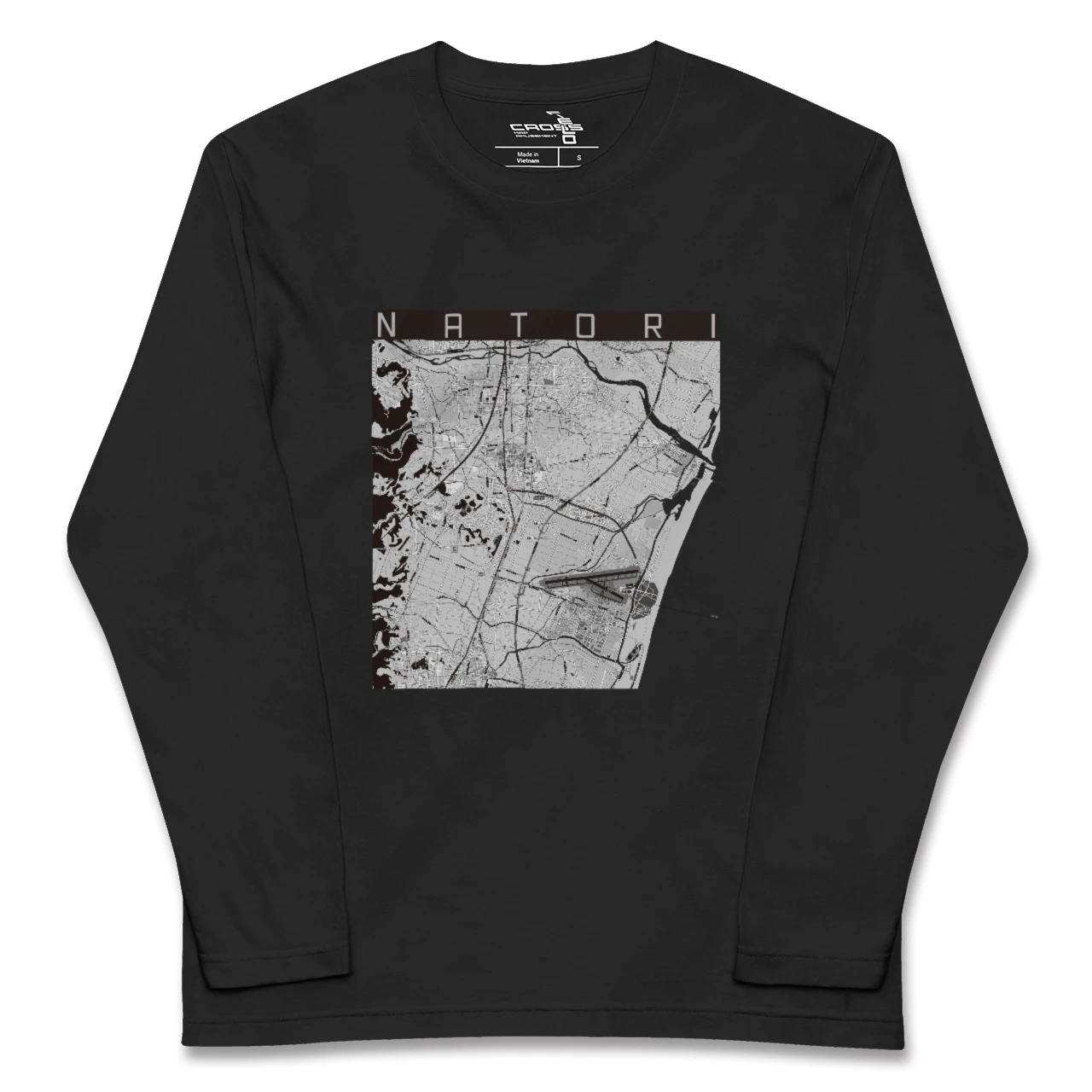 【名取(宮城県)】地図柄ロングスリーブTシャツ