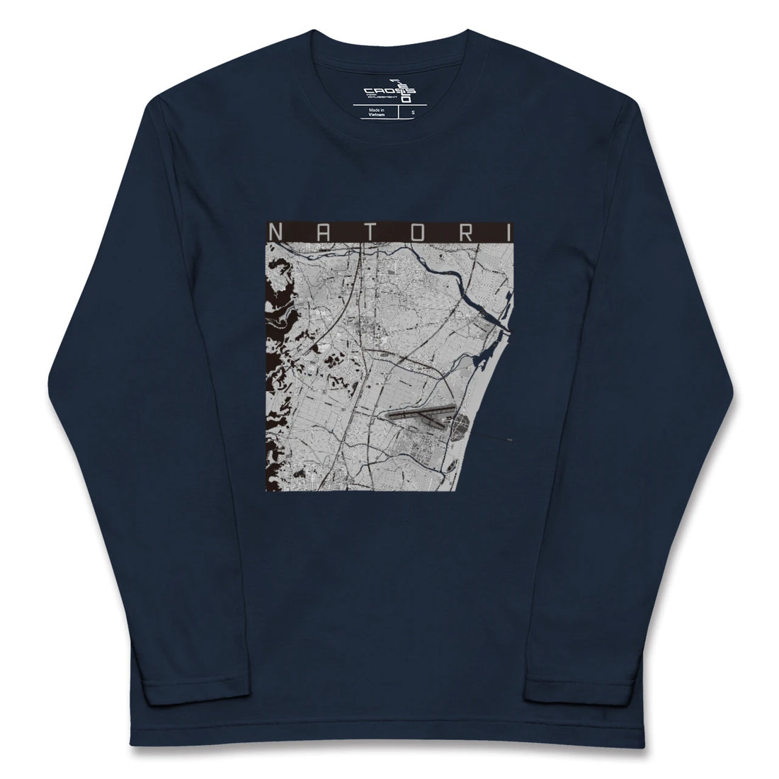 【名取(宮城県)】地図柄ロングスリーブTシャツ