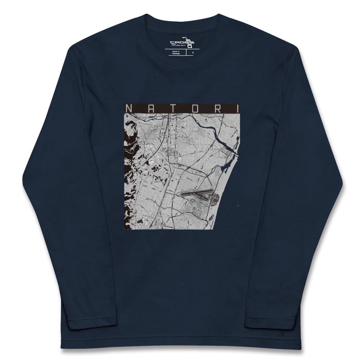 【名取(宮城県)】地図柄ロングスリーブTシャツ