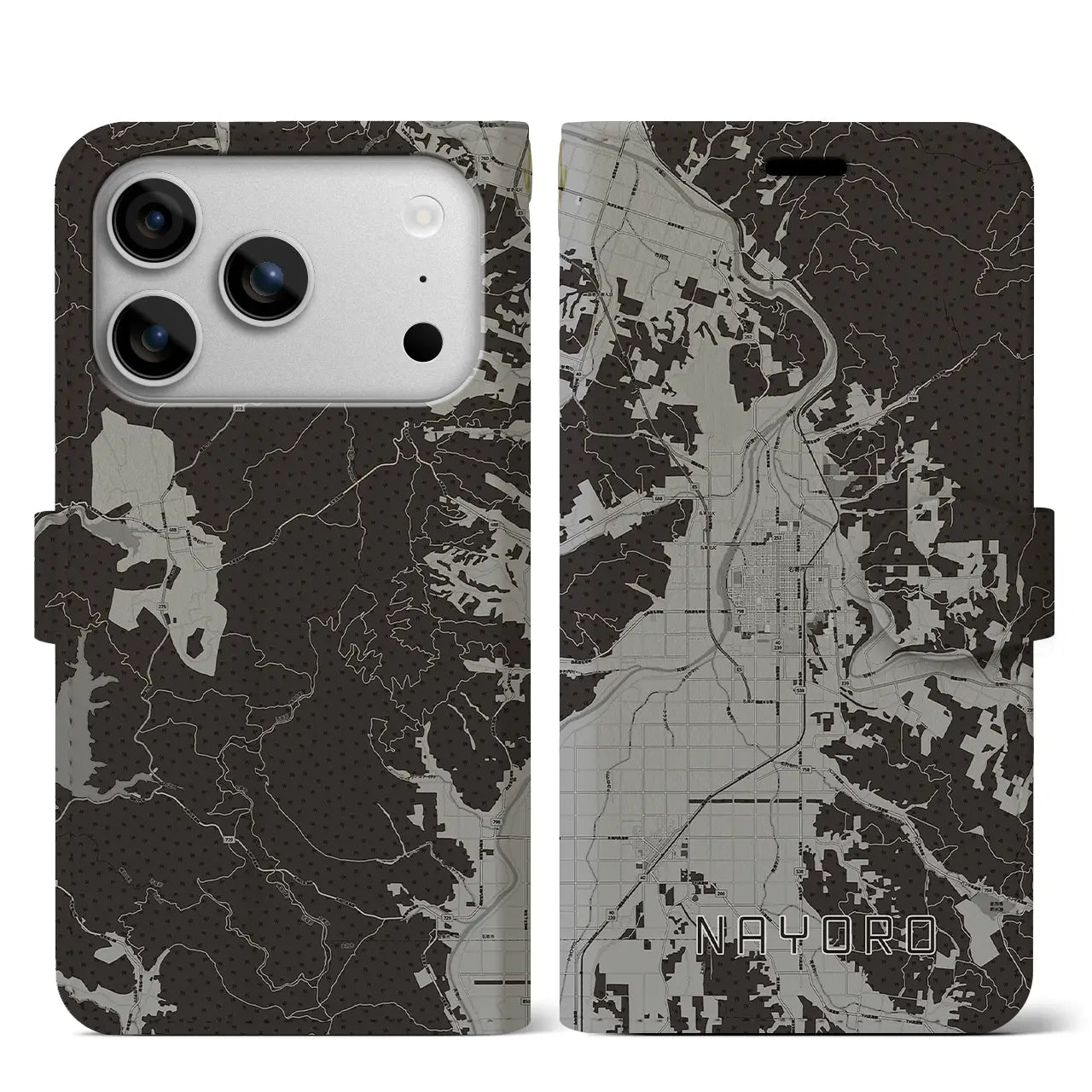 【名寄(北海道)】地図柄iPhoneケース(手帳タイプ)