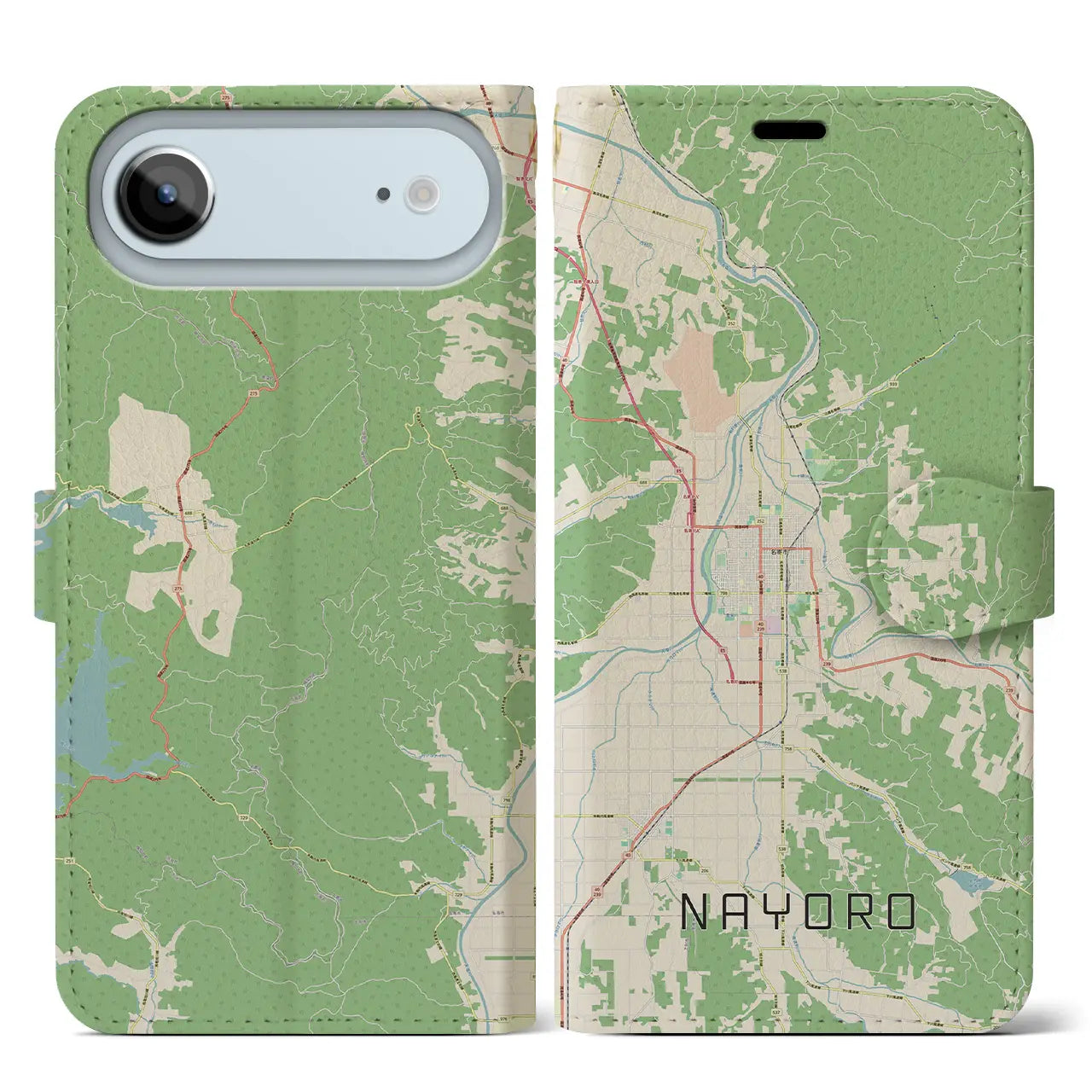 【名寄(北海道)】地図柄iPhoneケース(手帳タイプ)