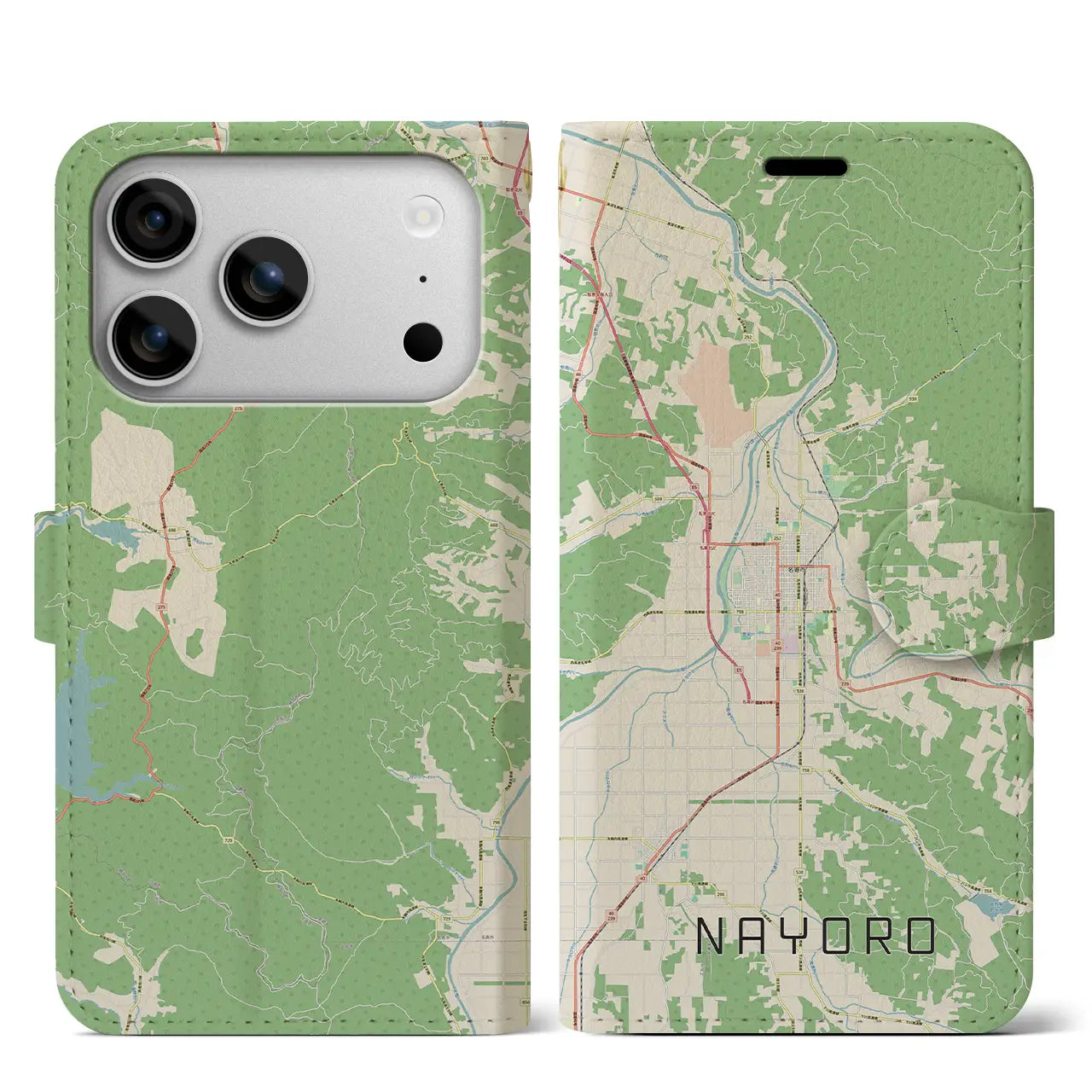 【名寄(北海道)】地図柄iPhoneケース(手帳タイプ)