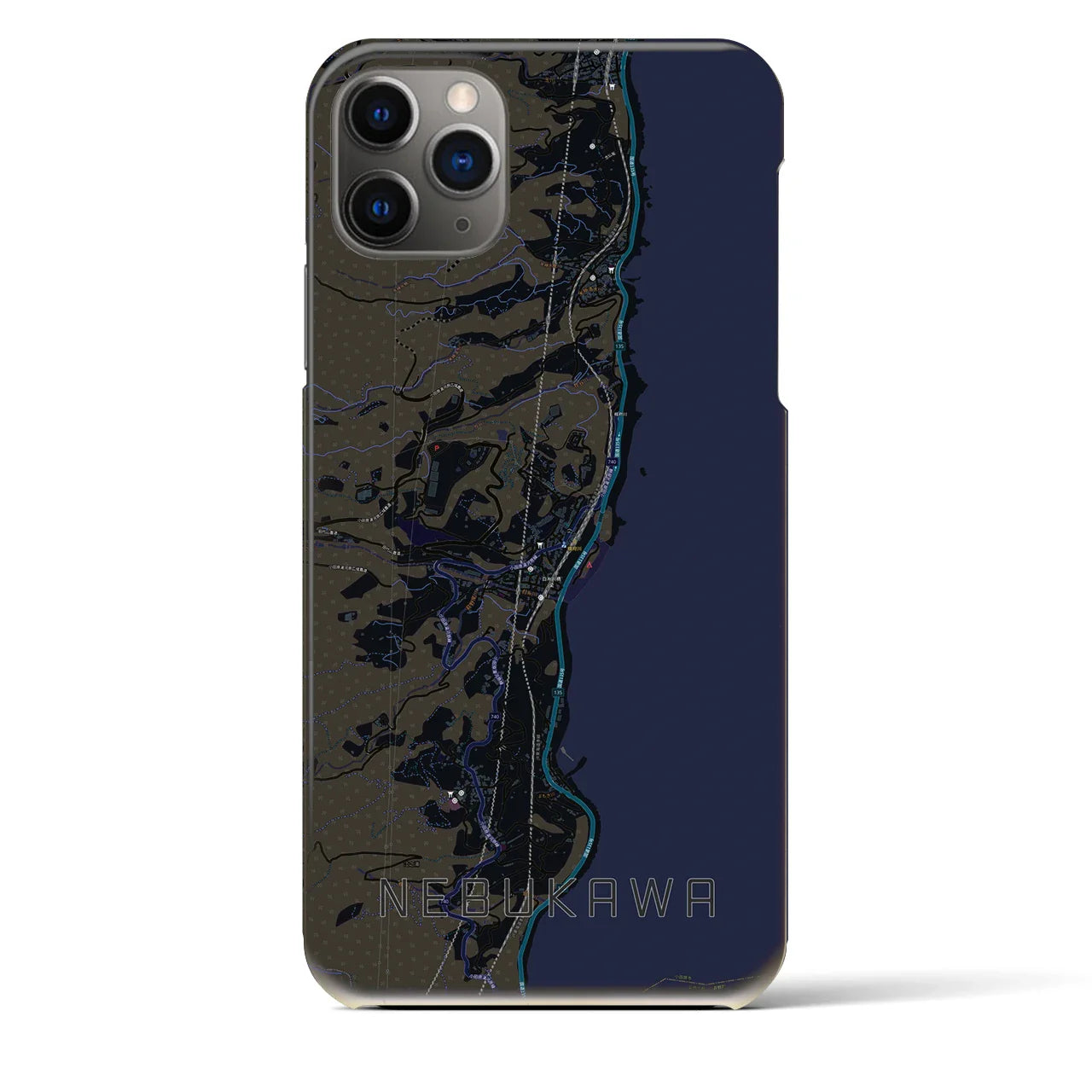 【根府川(神奈川県)】地図柄iPhoneケース(バックカバータイプ)