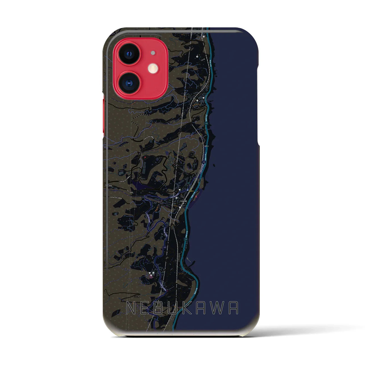 【根府川(神奈川県)】地図柄iPhoneケース(バックカバータイプ)