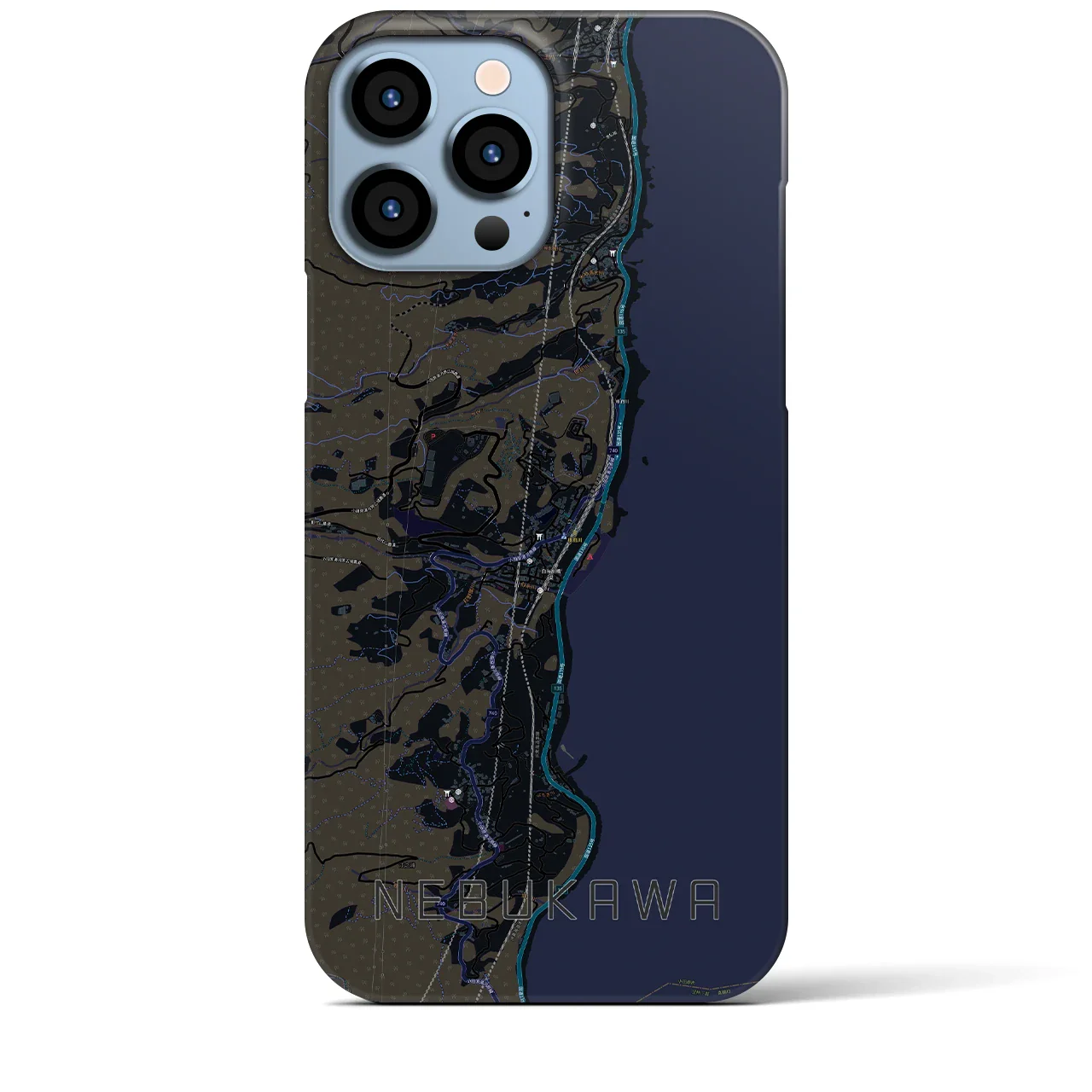 【根府川(神奈川県)】地図柄iPhoneケース(バックカバータイプ)